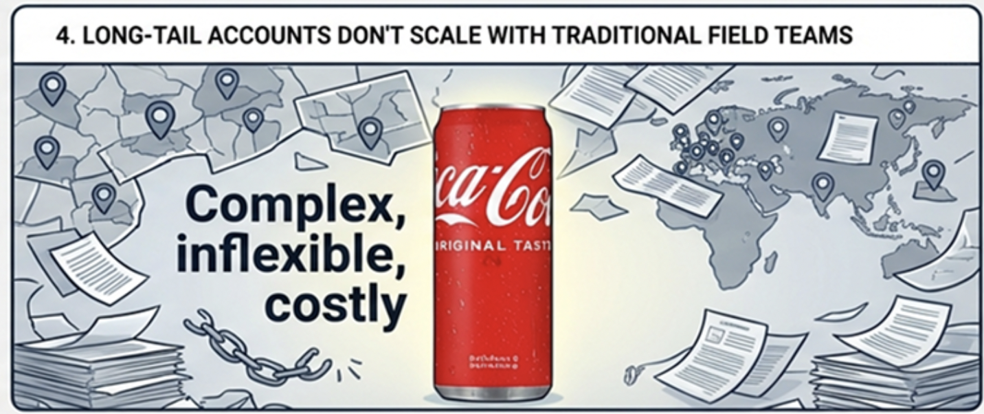 Long tail accounts don't scale with traditional field teams