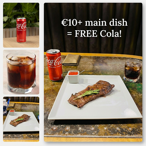 Promotion: meal plus free beverage